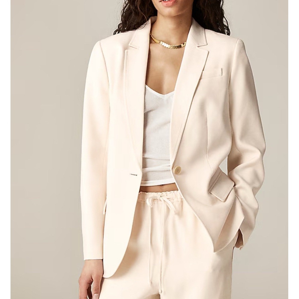 J Crew NWT Arden Blazer In Luster Canvas Summer Linen for Women Size 00 New
